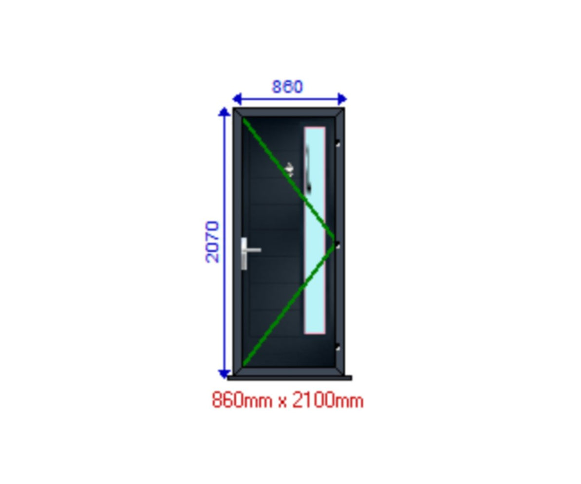 Solidor Monza II Augusta Composite Door - Black