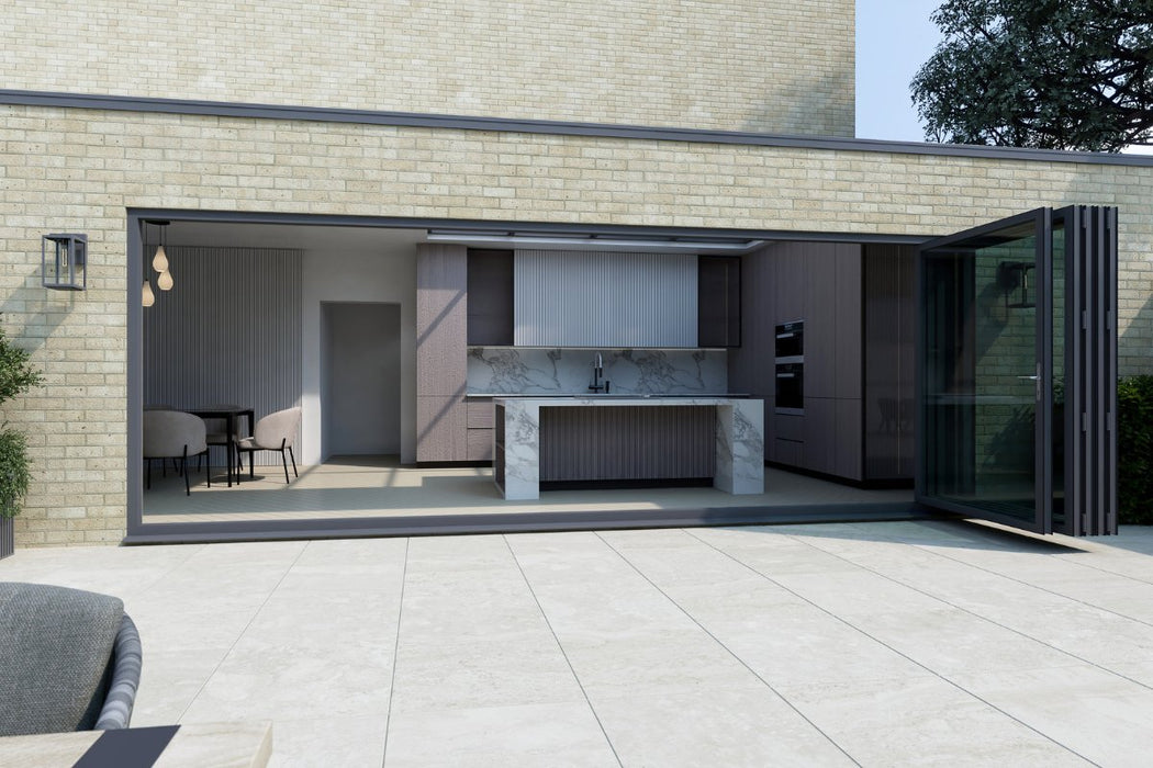 W5500mm x H2100mm Visofold 1000 Anthracite Grey Aluminium Compliant Bifold - 5 Section