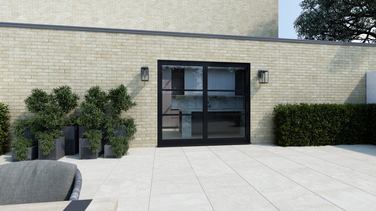 W1300mm x H2100mm Visofold 1000 Black Heritage Bifold Door - 2 sections - Home Build Doors