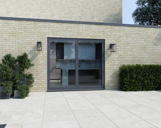 W1500mm x H2100mm Korniche Agate Grey Aluminium Bifold Door - 2 sections - Home Build Doors