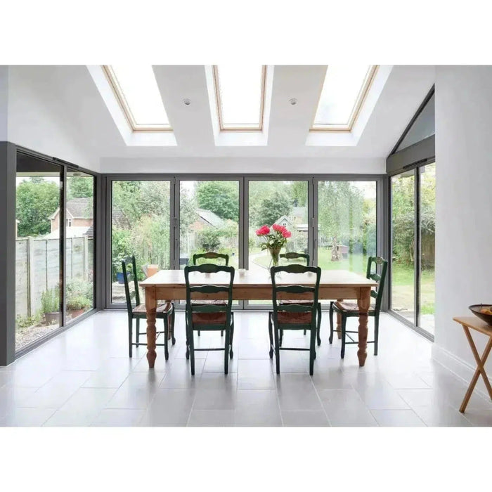 W2200mm x H2100mm Visofold 1000 Anthracite Grey on White Heritage Bifold Door - 2 sections - Home Build Doors