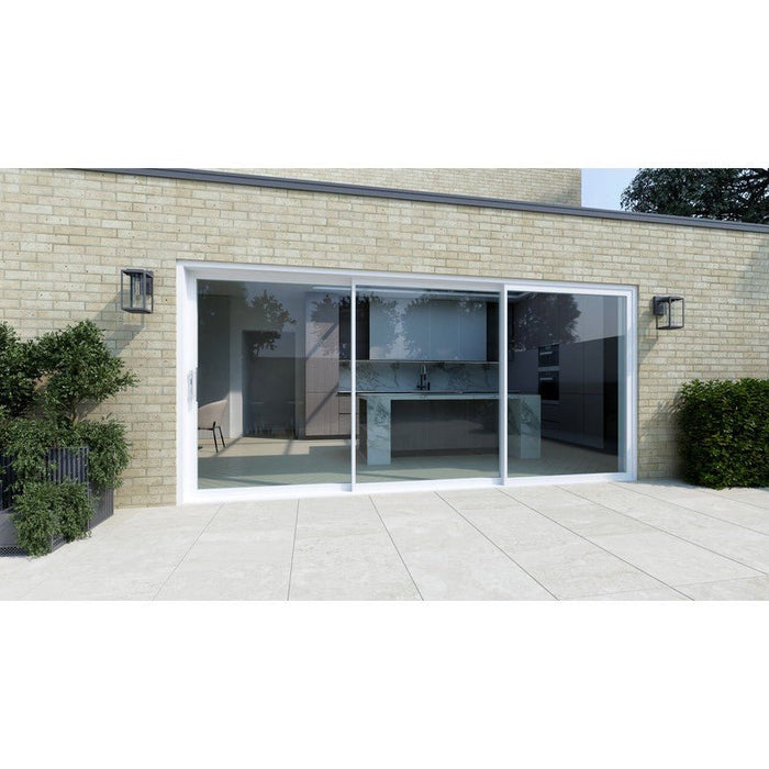 White Aluminium Sliding Doors (3.5m x 2.1m) - Visoslide 2000 - Home Build Doors