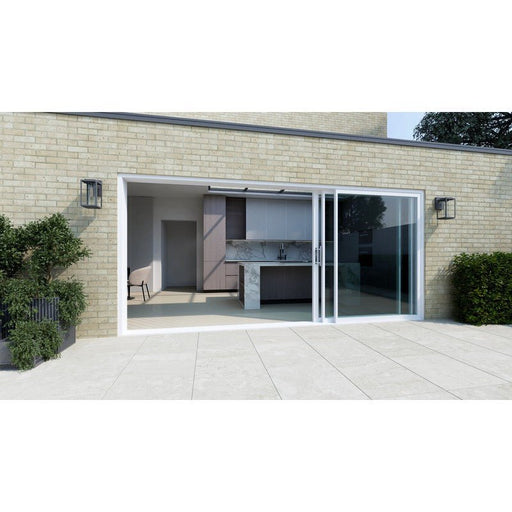 White Aluminium Sliding Doors (4m x 2.1m) - Visoslide 2000 - Home Build Doors