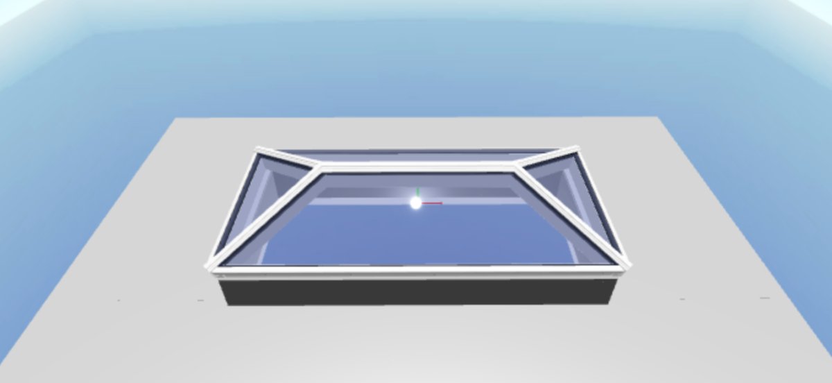 White Korniche Aluminium Roof Lantern – AMBI Blue or Clear Glass - Home Build Doors